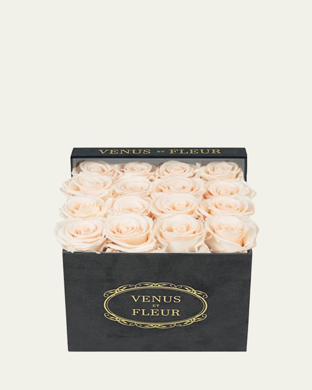 Suede Small Square Rose Box